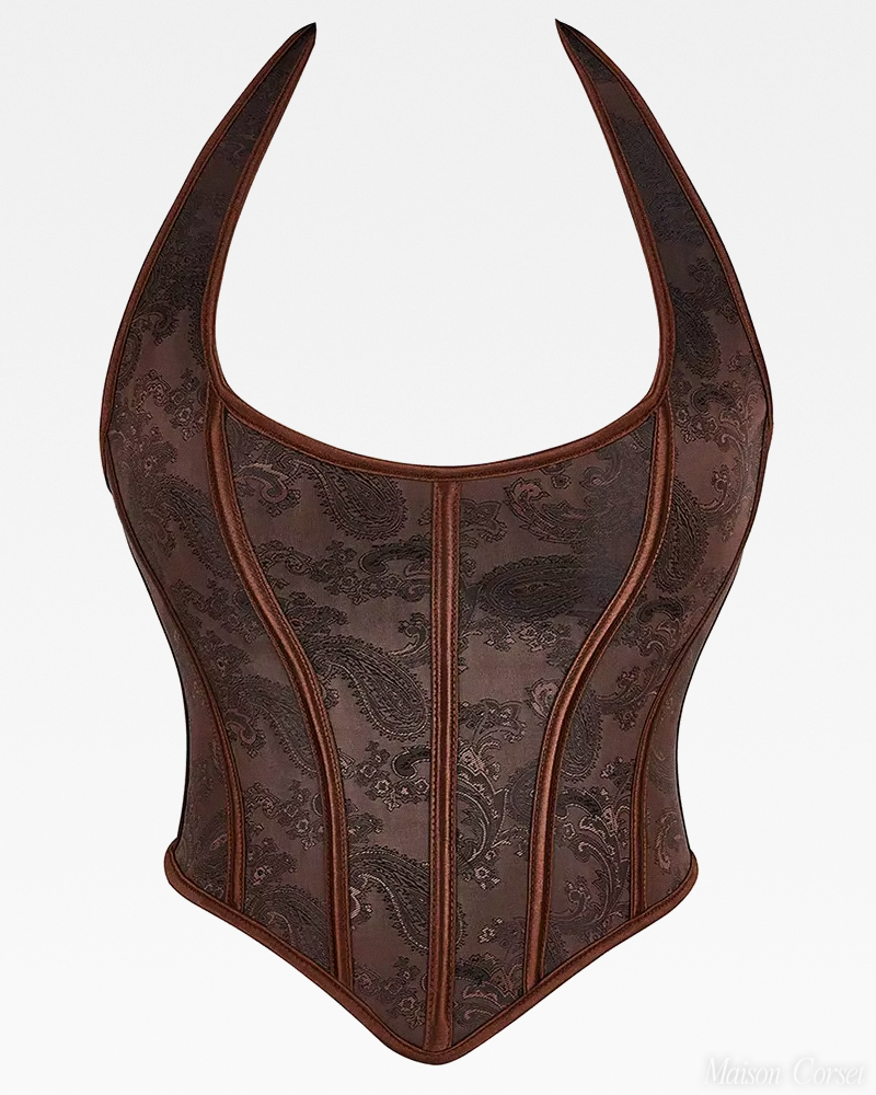 Corset à bretelles marron