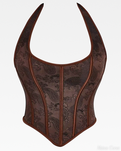 Corset à bretelles marron