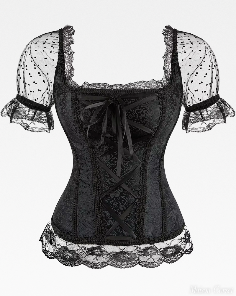 Corset à lacets noir