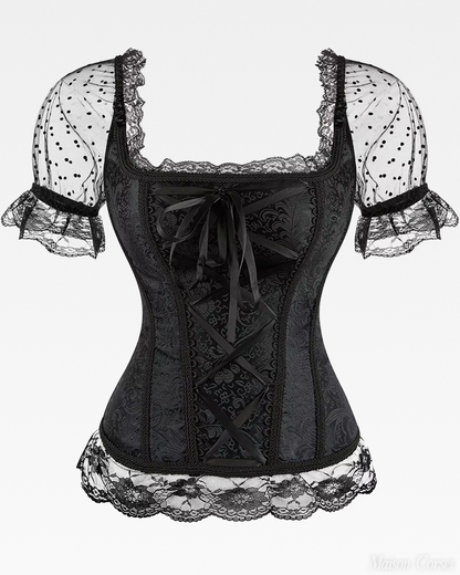 Corset à lacets noir
