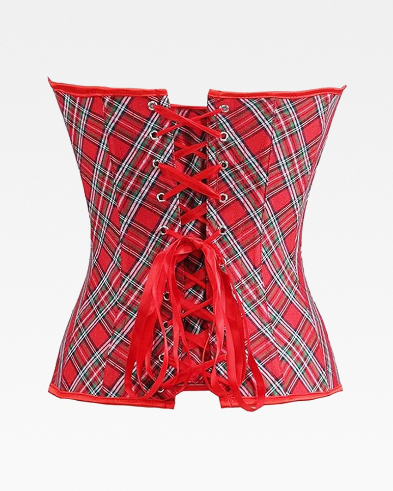 Corset à motif écossais