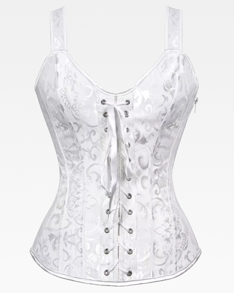 Corset blanc à bretelles