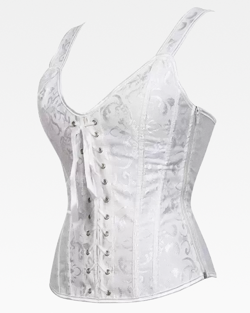 Corset blanc à bretelles