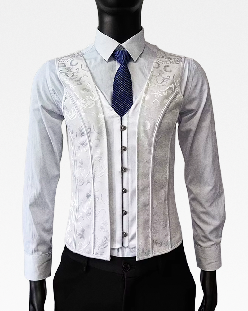 Corset blanc homme