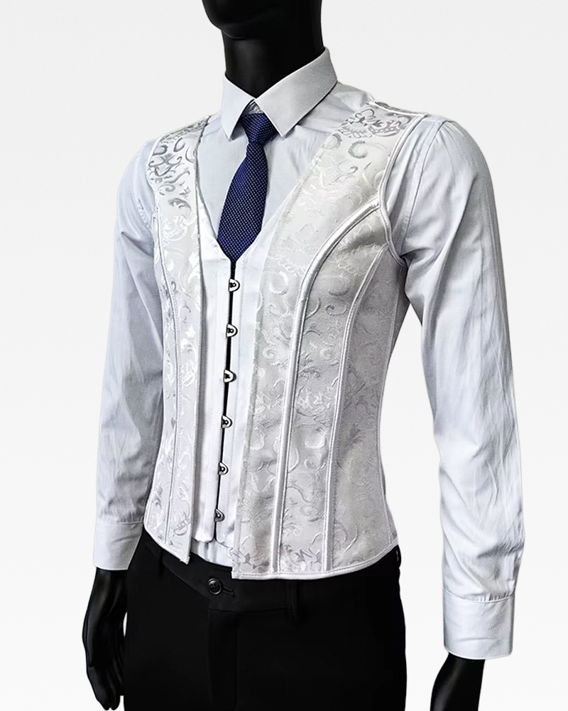 Corset blanc homme