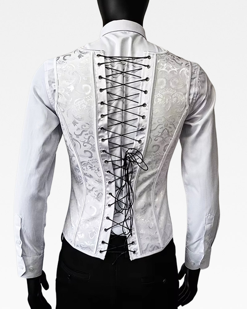 Corset blanc homme