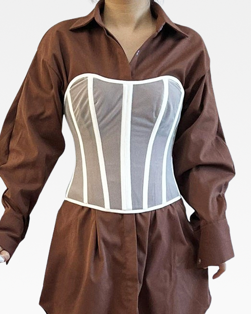 Corset blanc transparent