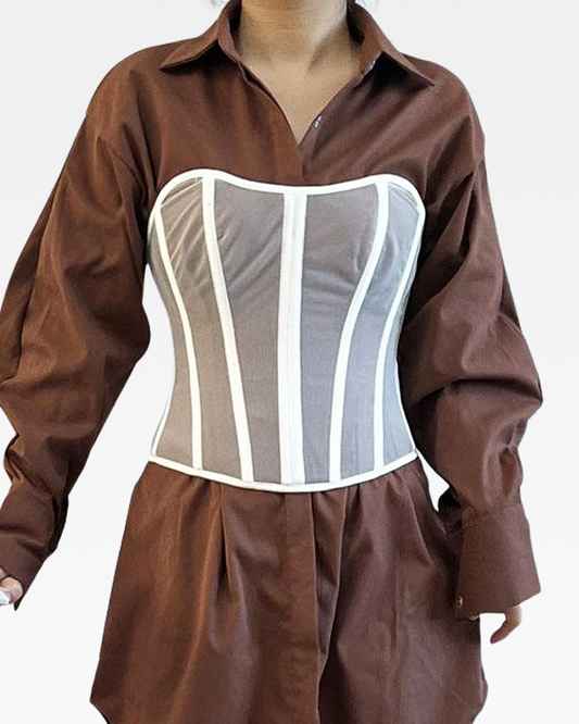 Corset blanc transparent