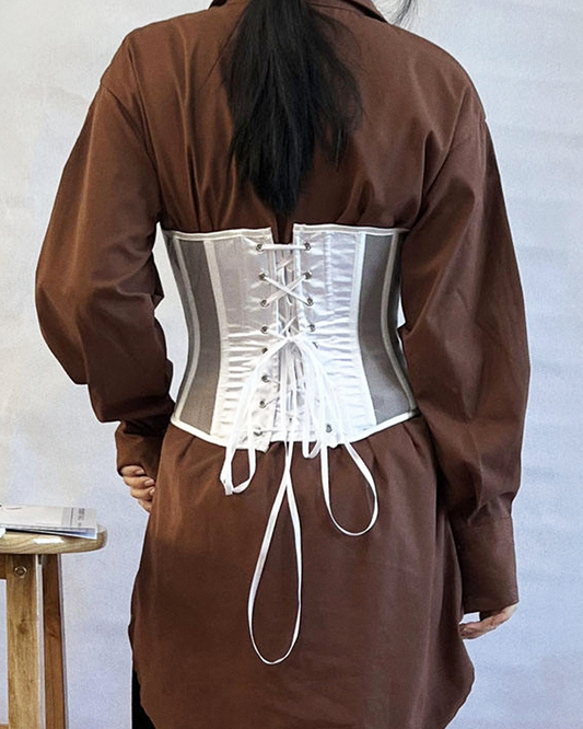 Corset blanc transparent