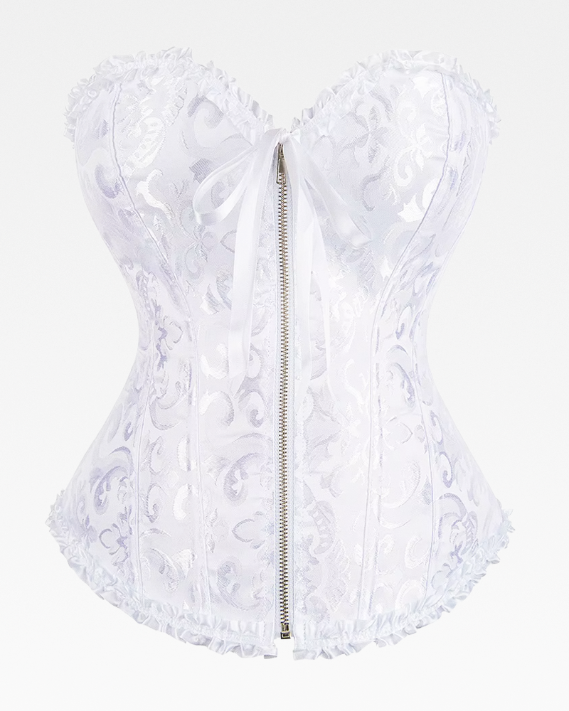 Corset blanc zip avant