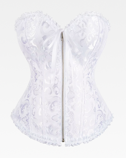 Corset blanc zip avant