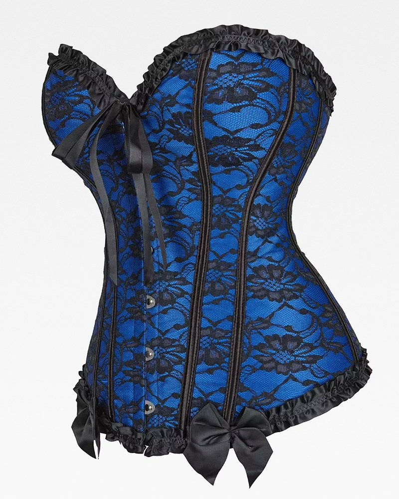 Corset bleu et noir