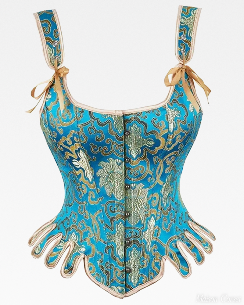 Corset bleu et or