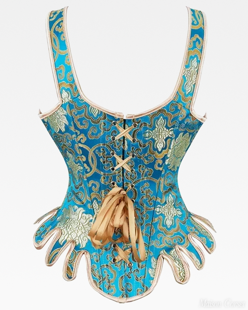 Corset bleu et or