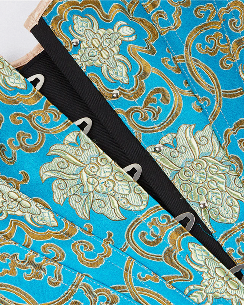 Corset bleu et or