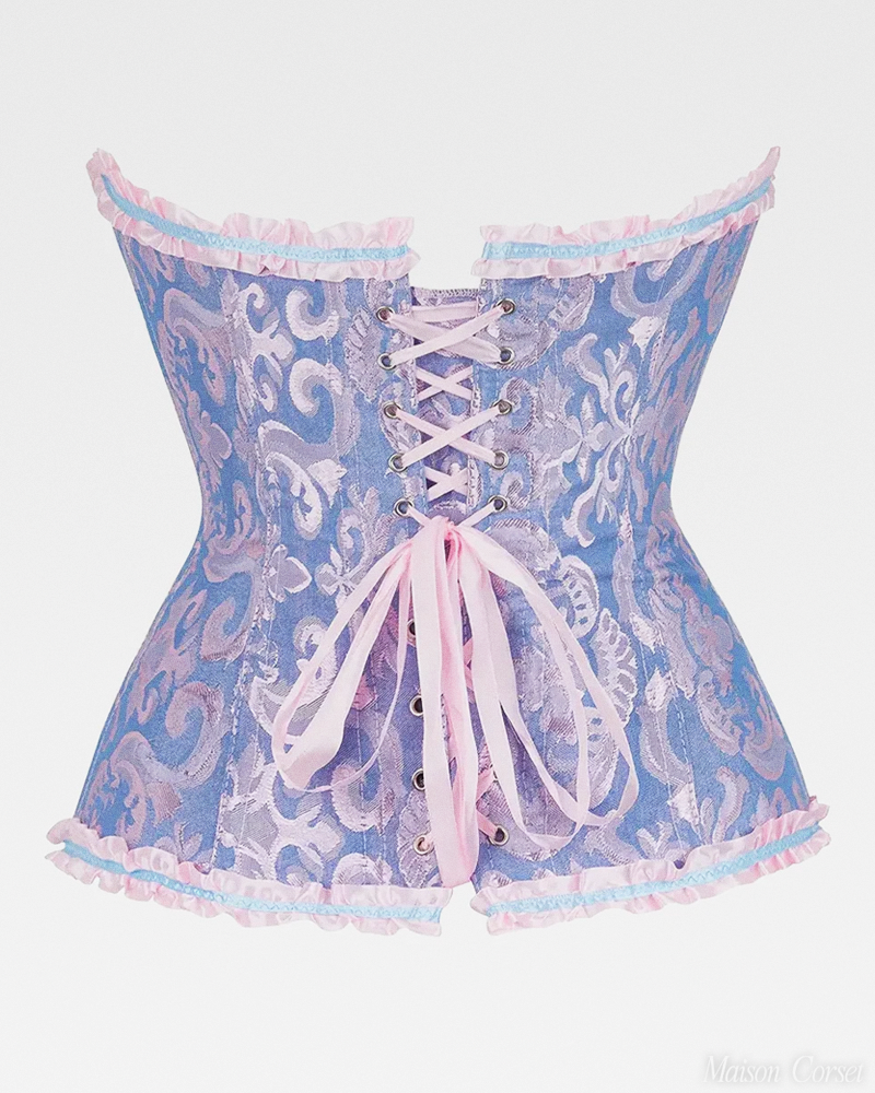 Corset bleu et rose