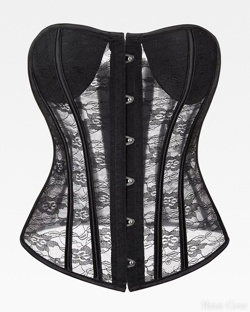 Corset bustier noir dentelle