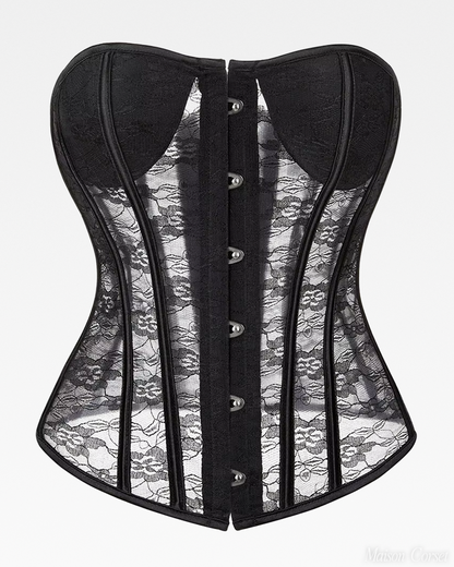 Corset bustier noir dentelle