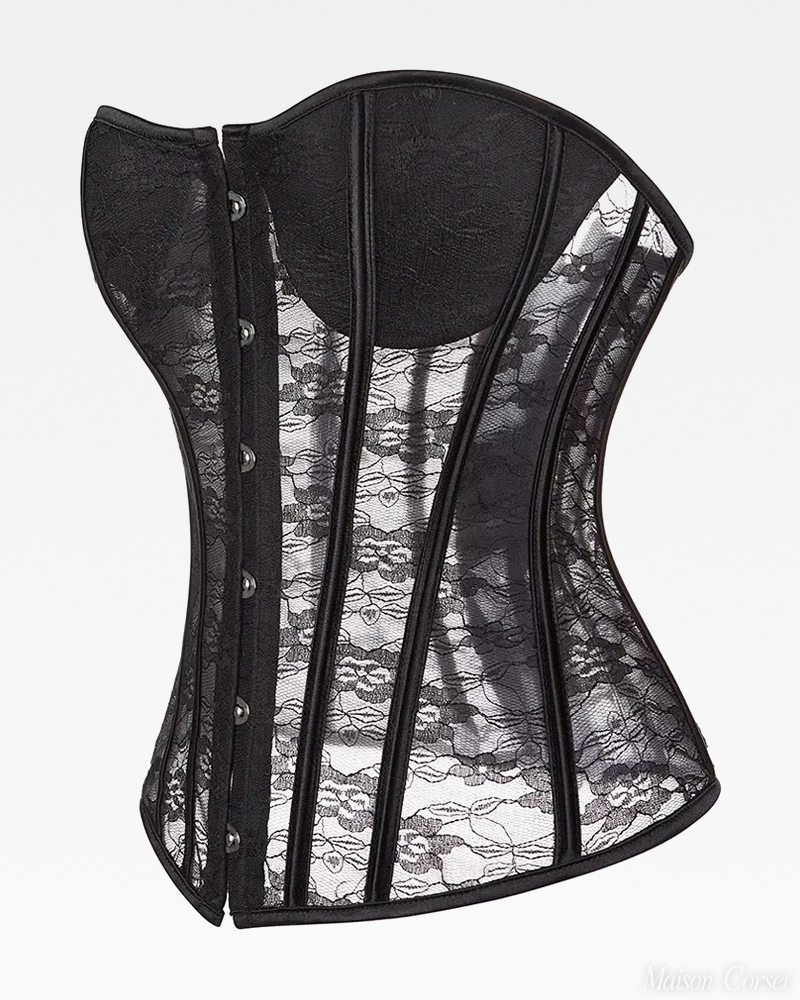 Corset bustier noir dentelle