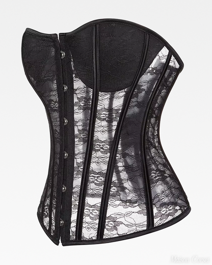 Corset bustier noir dentelle