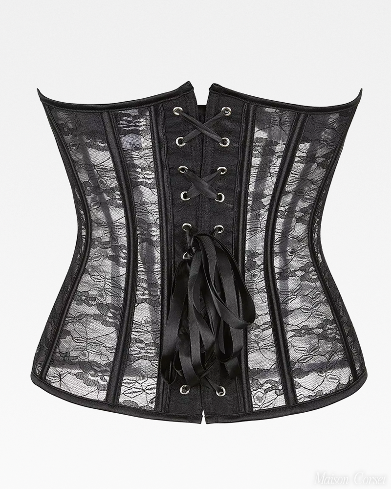 Corset bustier noir dentelle