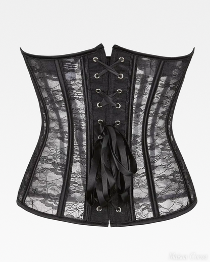 Corset bustier noir dentelle