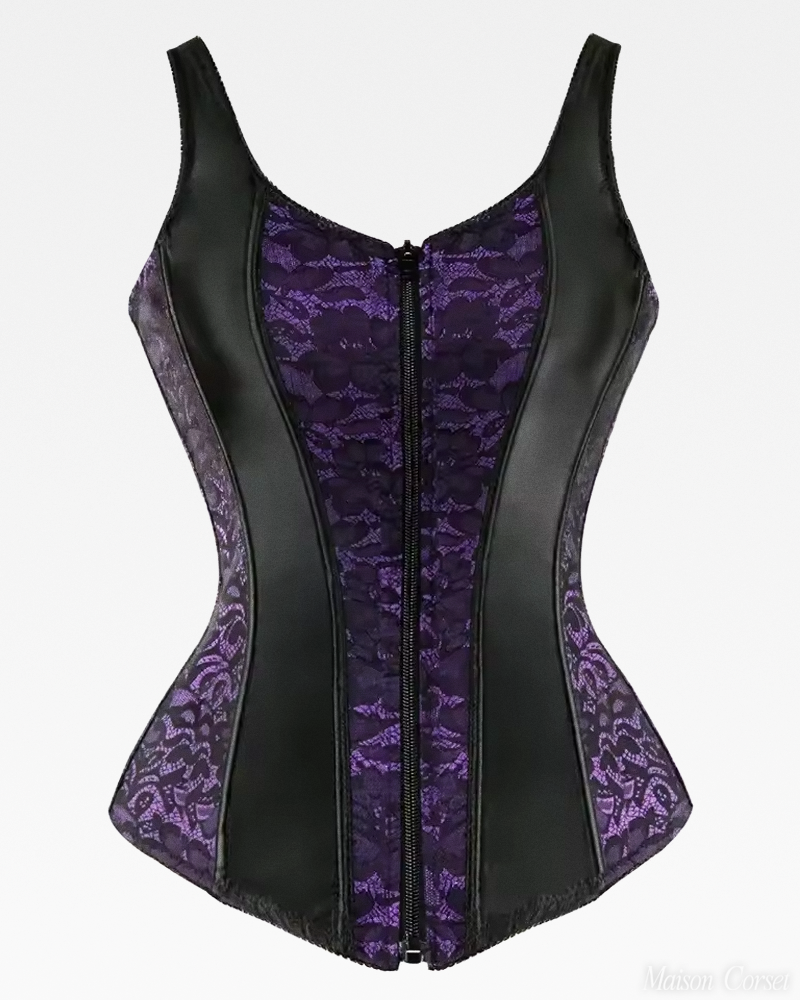 Corset bustier noir et violet