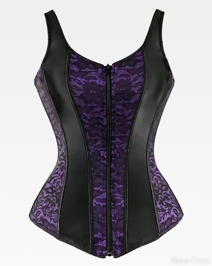 Corset bustier noir et violet