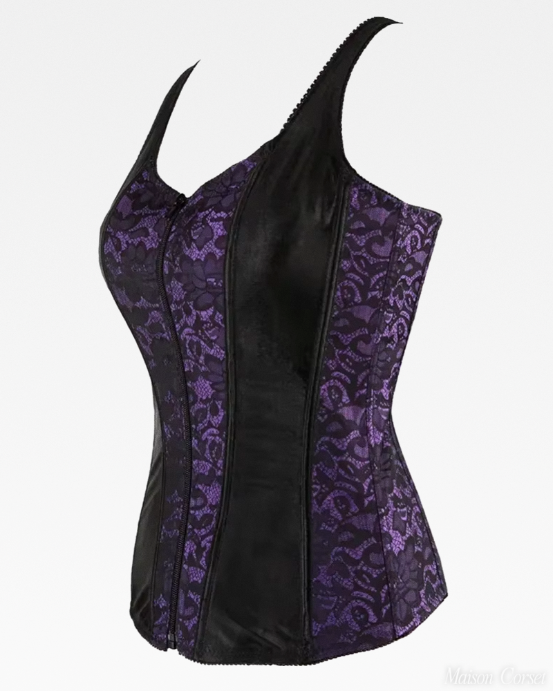 Corset bustier noir et violet