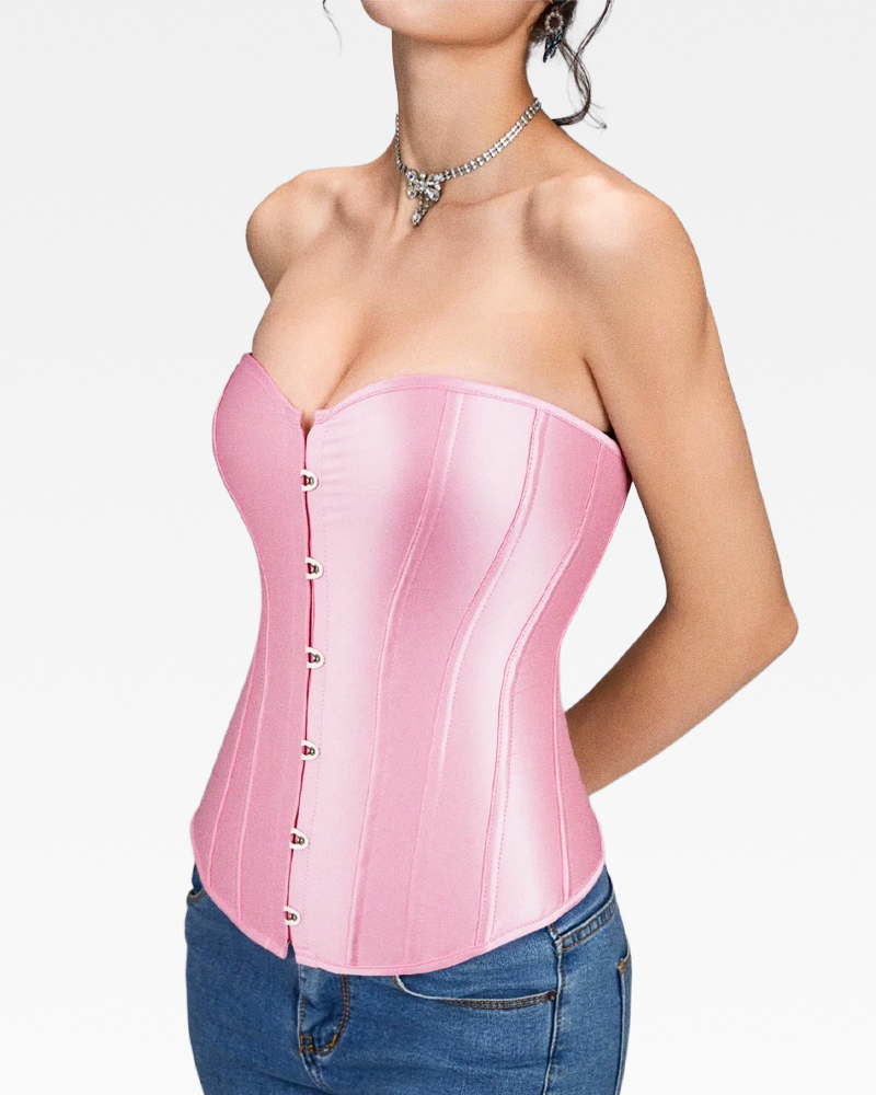 Corset bustier rose