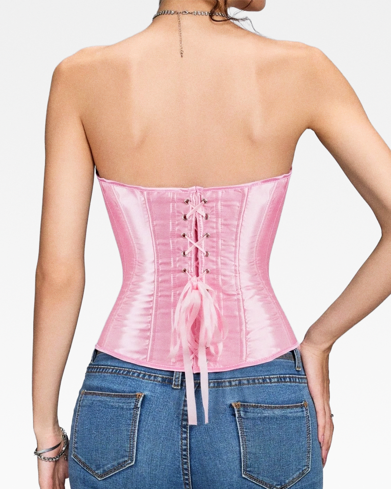 Corset bustier rose