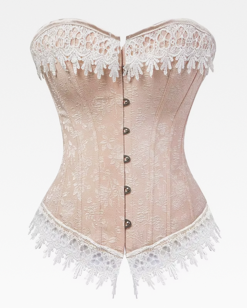 Corset dentelle beige