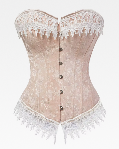 Corset dentelle beige