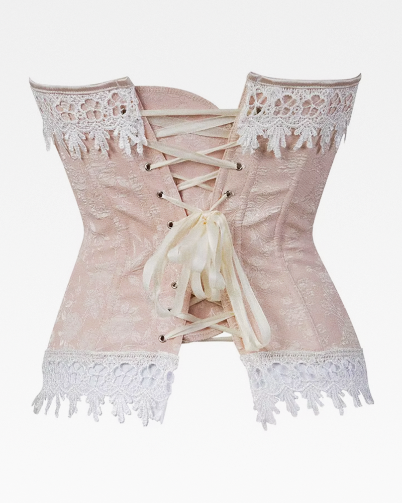 Corset dentelle beige