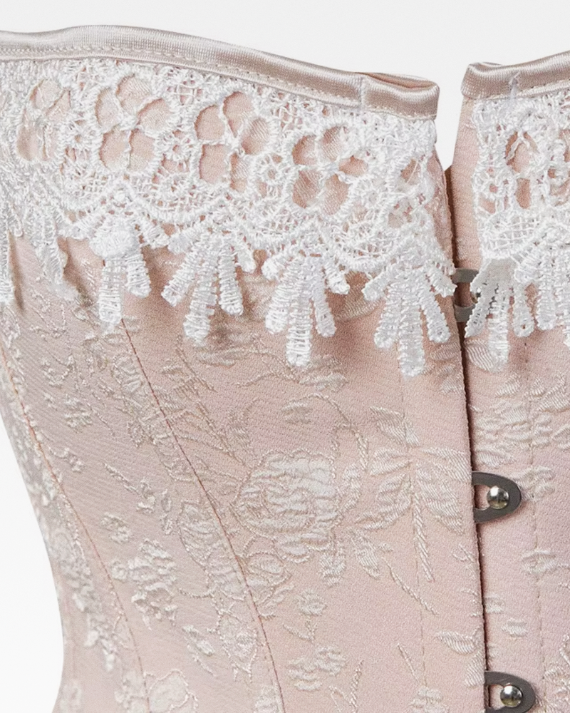Corset dentelle beige