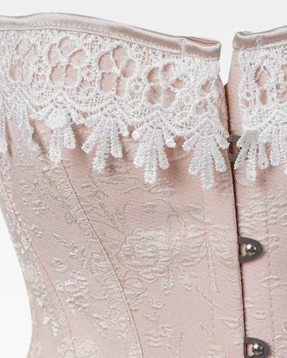 Corset dentelle beige