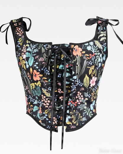 Corset fleuri à bretelles
