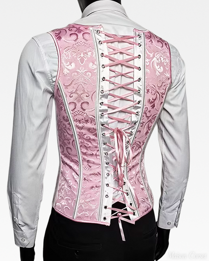 Corset homme rose
