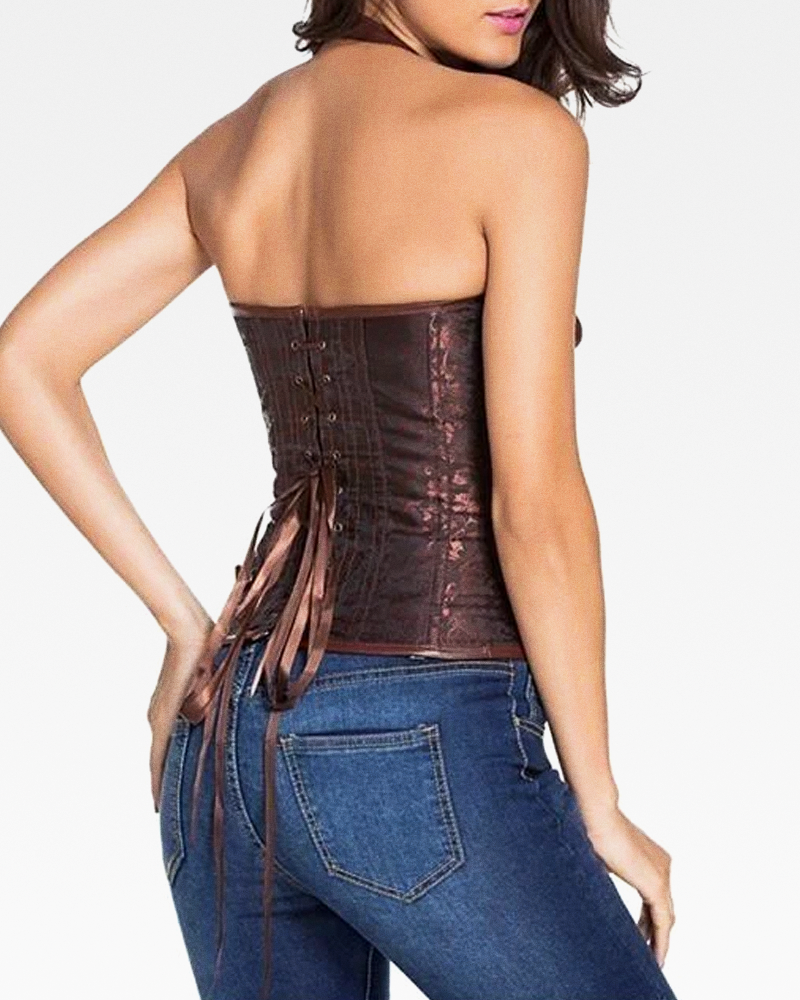 Corset marron steampunk