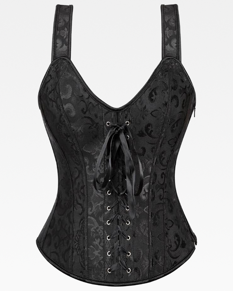 Corset noir à bretelles
