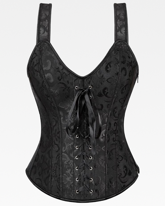 Corset noir à bretelles