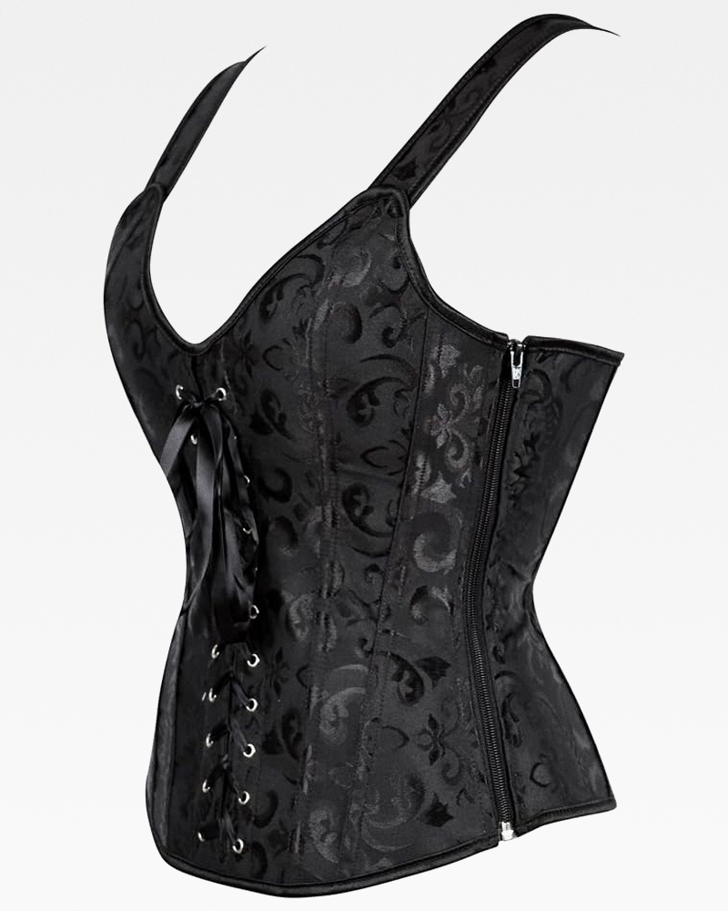 Corset noir à bretelles