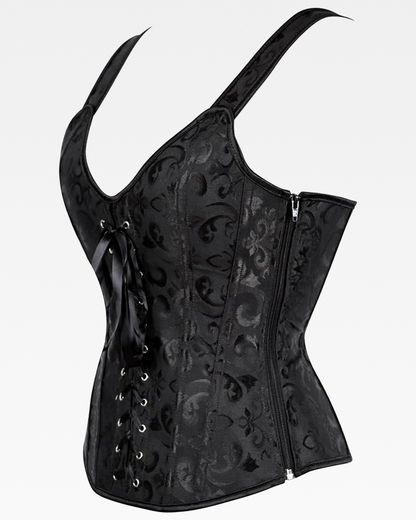 Corset noir à bretelles