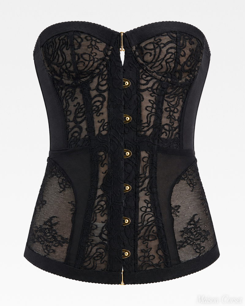 Corset noir dentelle