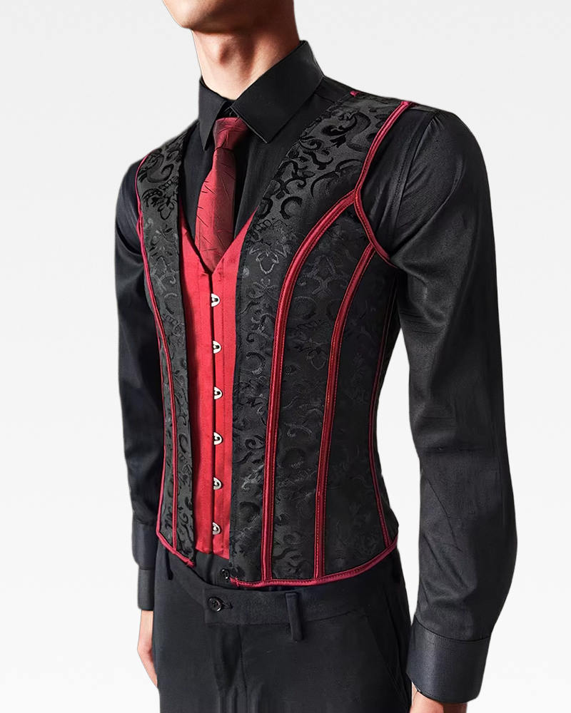 Corset noir et rouge homme