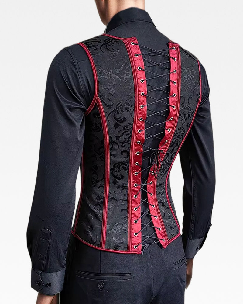 Corset noir et rouge homme