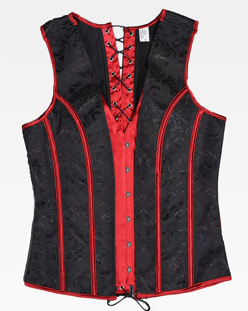 Corset noir et rouge homme