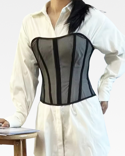 Corset noir transparent