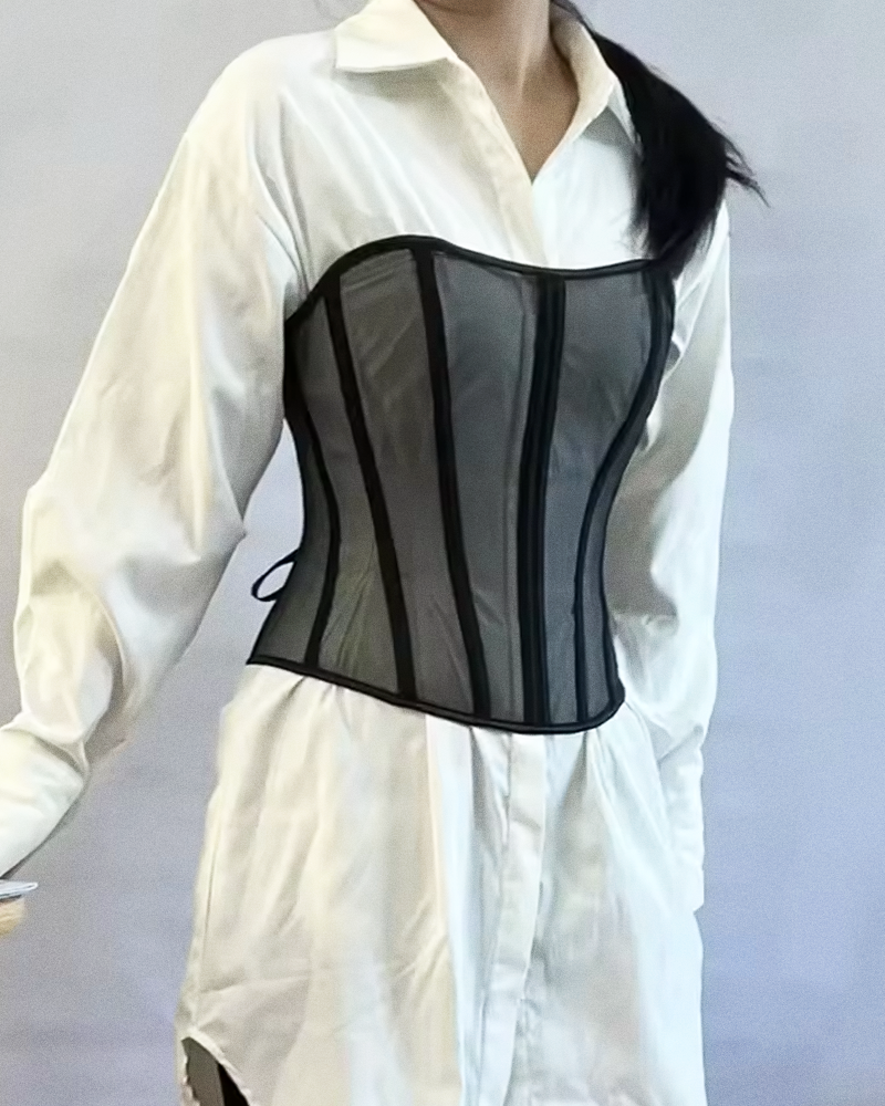 Corset noir transparent