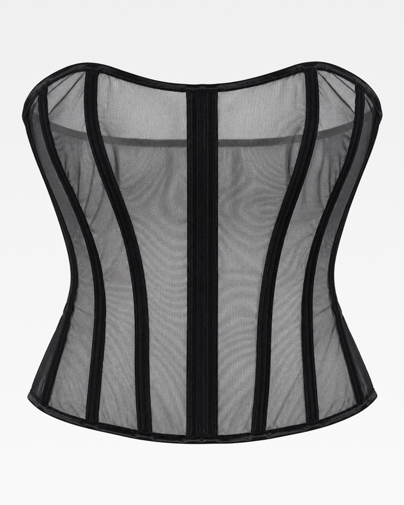 Corset noir transparent